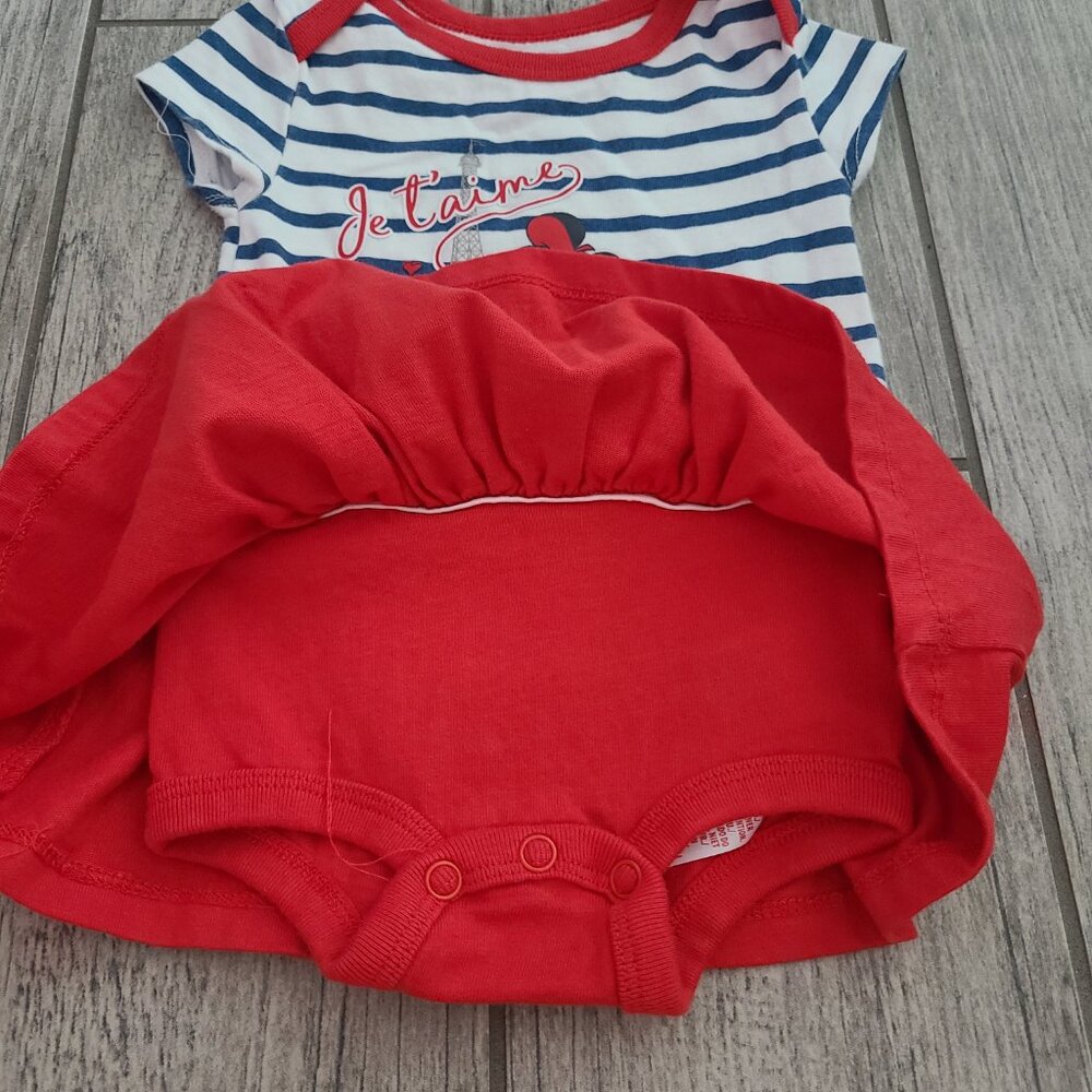 🏷 3/$15 or 5/$20 Disney baby Minnie Mouse Paris baby girl dress sz 3-6M - Picture 5 of 6